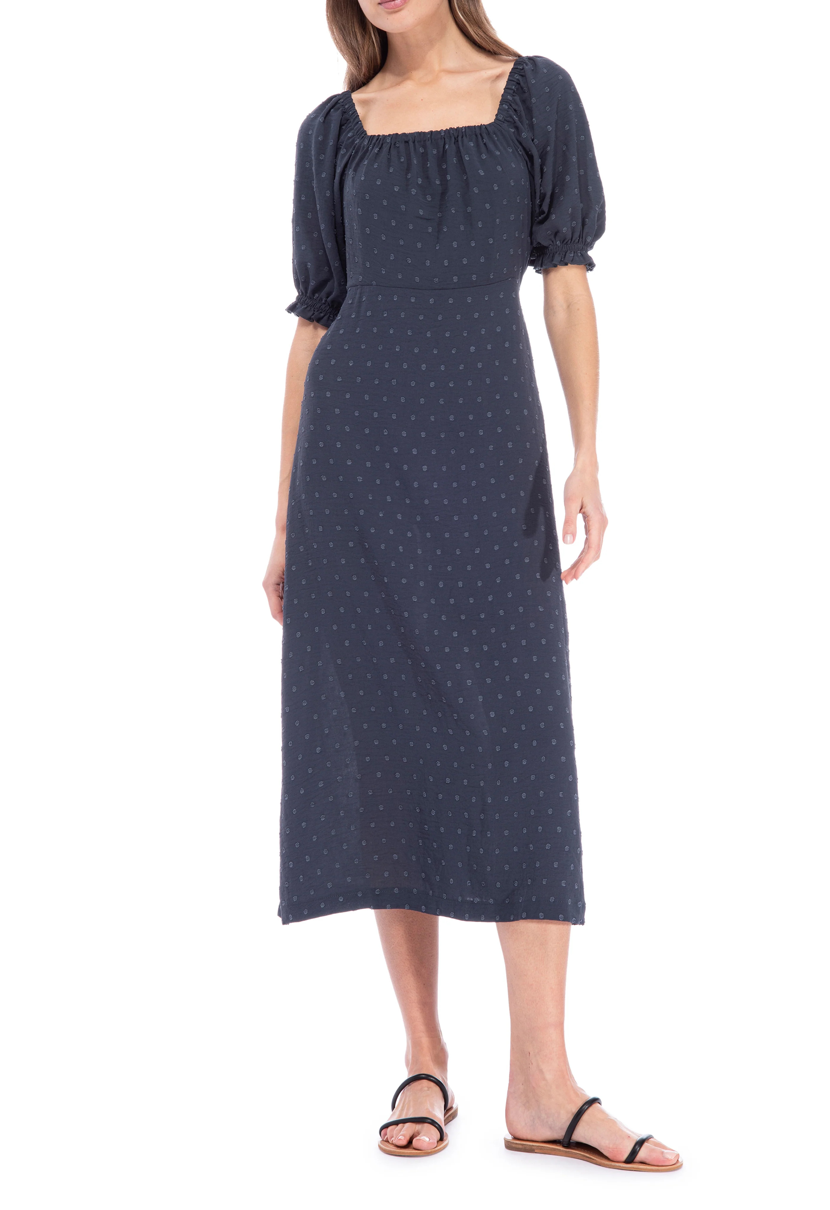 Frances Puff Sleeve Smocked Back Dress | Bobeau