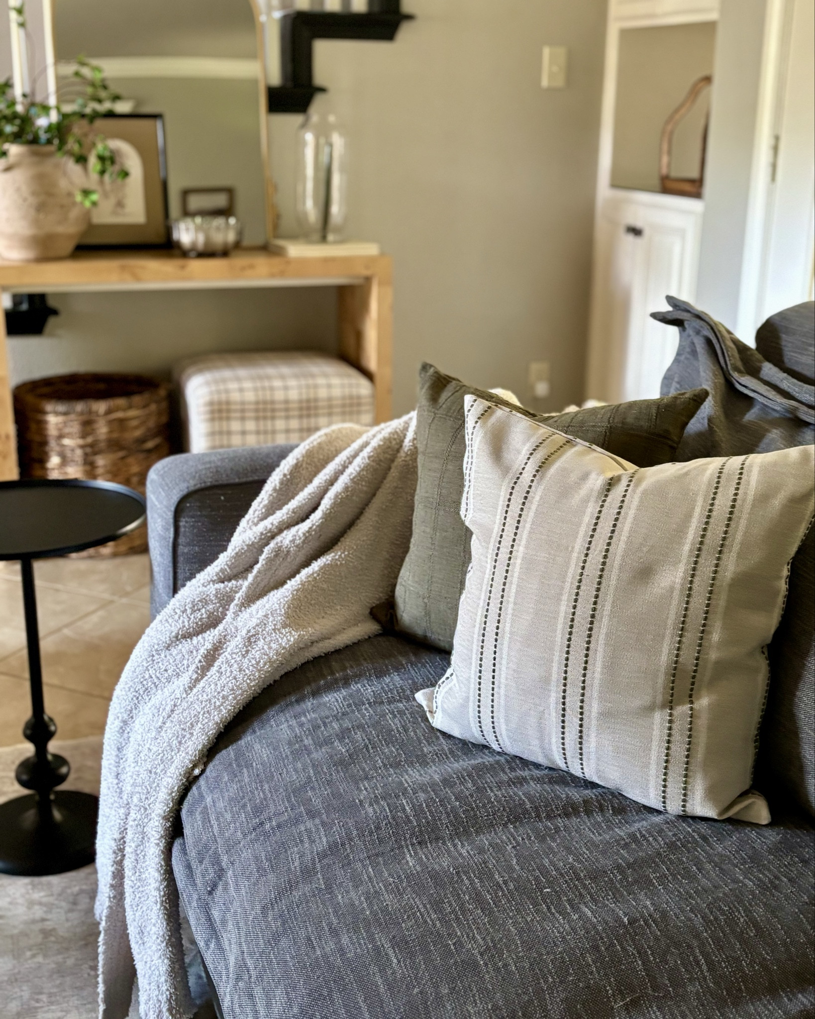 Just got the prettiest pillow covers in from Amazon!  Love the subtle pattern and texture on the green pillow and the striped pillow ties the green in and pairs perfectly!  

#LTKHome