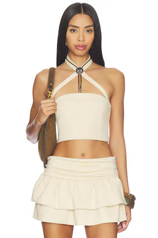LAMARQUE x REVOLVE Seely Faux Suede Bustier Top in Ecru from Revolve.com | Revolve Clothing (Global)