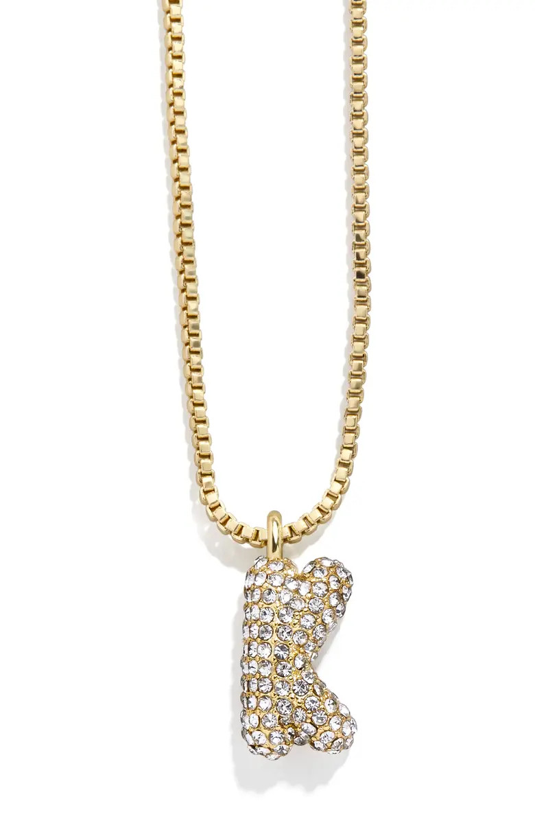 BaubleBar Mini Pavé Bubble Initial Necklace | Nordstrom | Nordstrom