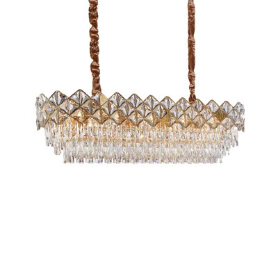 Regalia 16-Light Rectangular Crystal Chandelier - Gold | Wayfair North America