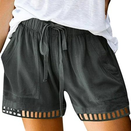 Owordtank Womens Flowy Shorts High Waist Summer Casual Sports Loose Print Pull on Shorts | Walmart (US)