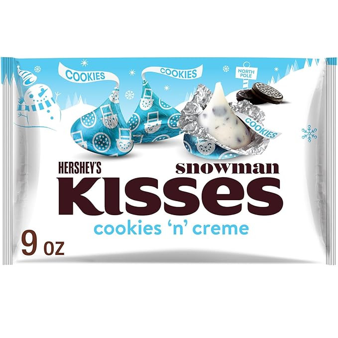 HERSHEY'S KISSES Cookies 'n' Creme, Christmas Candy Bag, 9 oz | Amazon (US)