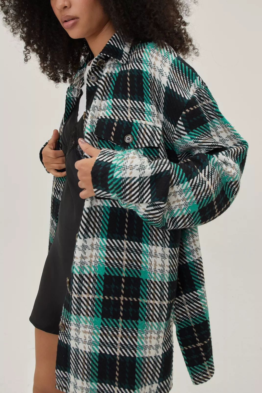 Brushed Check Oversized Shirt | Nasty Gal (US)