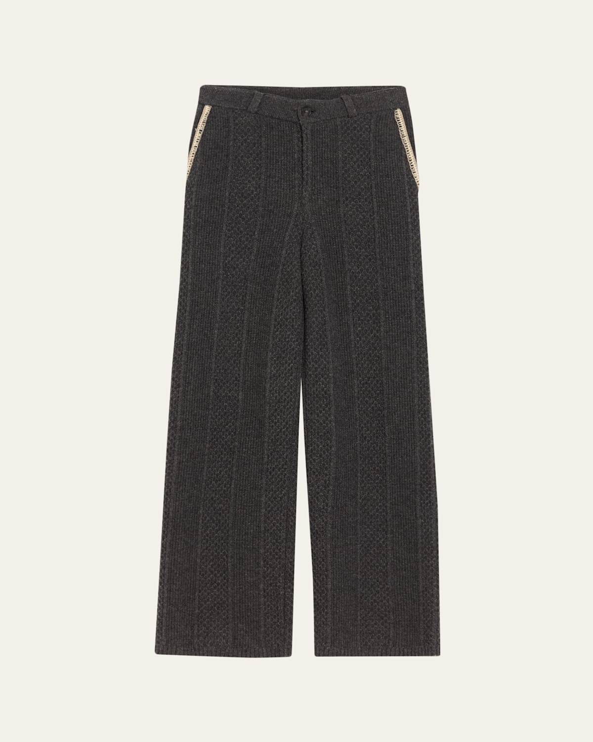 Tailored Cable Wool-Cashmere Trousers | Bergdorf Goodman