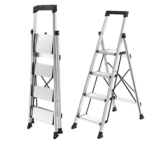 Make Your Selection: HBTower 4-Step Lightweight Aluminum Ladder | QVC