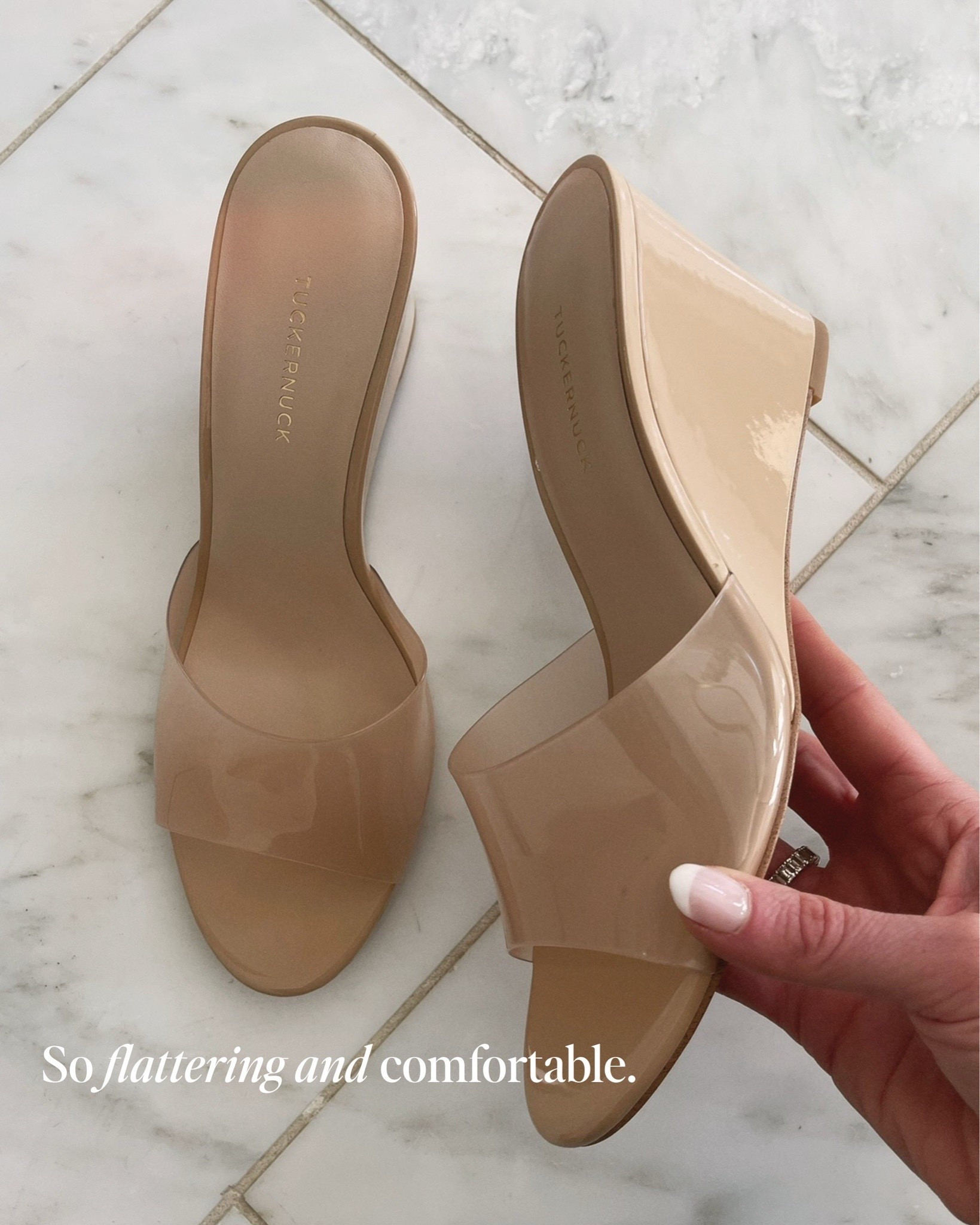 Back in stock! The flattering wedge sandal for spring and summer 