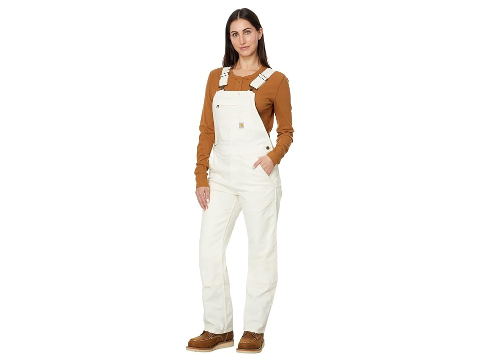 Carhartt Rugged Flex(r) Loose Fit Canvas Bib Overalls Women's Overalls One Piece Natural : LG Regular, Canvas/Cotton/Elastane | Zappos
