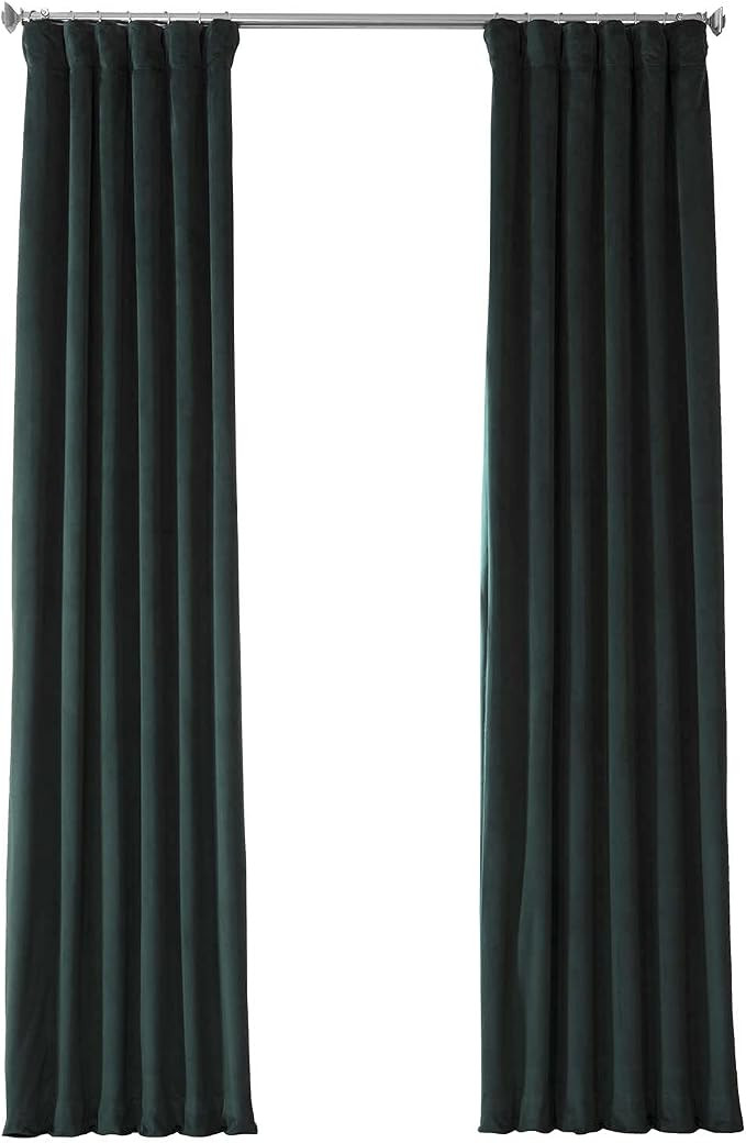 HPD Half Price Drapes VPCH-181202-120 Signature Blackout Velvet Curtain (1 Panel), 50 X 120, Blac... | Amazon (US)