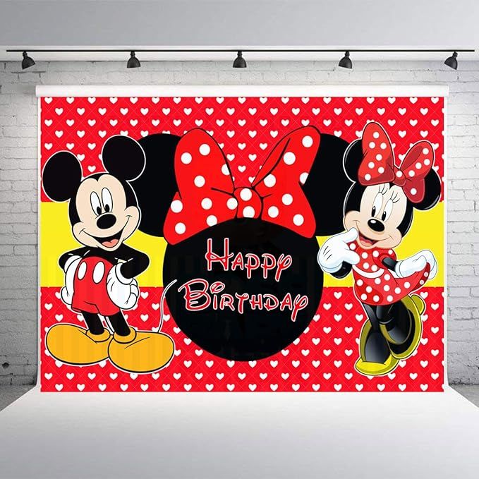 zlhcgd 7x5FT Minnie Mouse Photography Photo Background for Kids Birthday Party Backdrops Decorati... | Amazon (US)