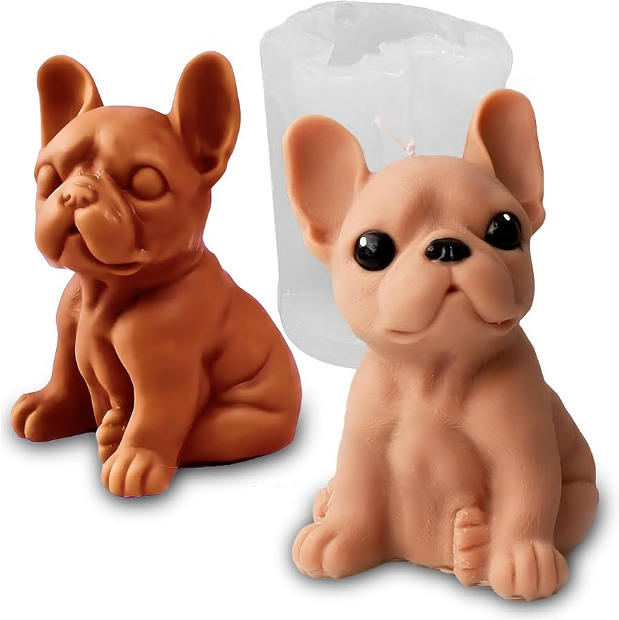 3D Bulldog Candle Molds for Candle Making, Dog Shape Silicone Fondant Chocolate Cake Decorating M... | Amazon (US)