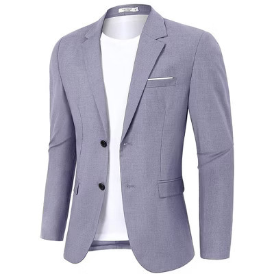 YESFASHION Men's Casual Blazer Sport Coat Lightweight Two Button Business Jackets Linen | Target
