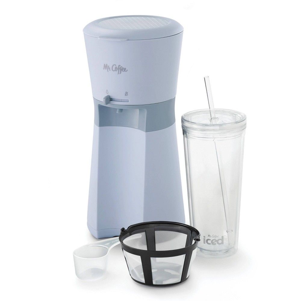 Mr. Coffee Iced Coffee Maker with Reusable Tumbler and Coffee Filter - Gray | Target