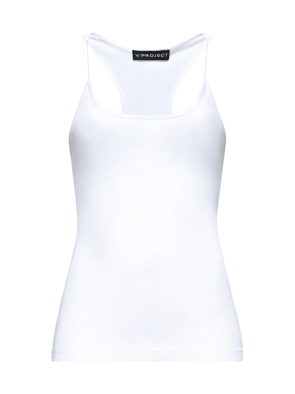 Y/Project Invisible-Strap Ribbed-Knit Top | Cettire Global