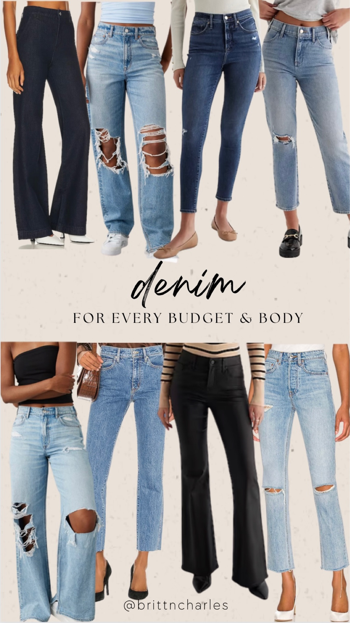Denim for all. Luxury sale high end low end budget splurge save American eagle express revolve grlfrnd Abercrombie 

#LTKstyletip #LTKsalealert #LTKmidsize