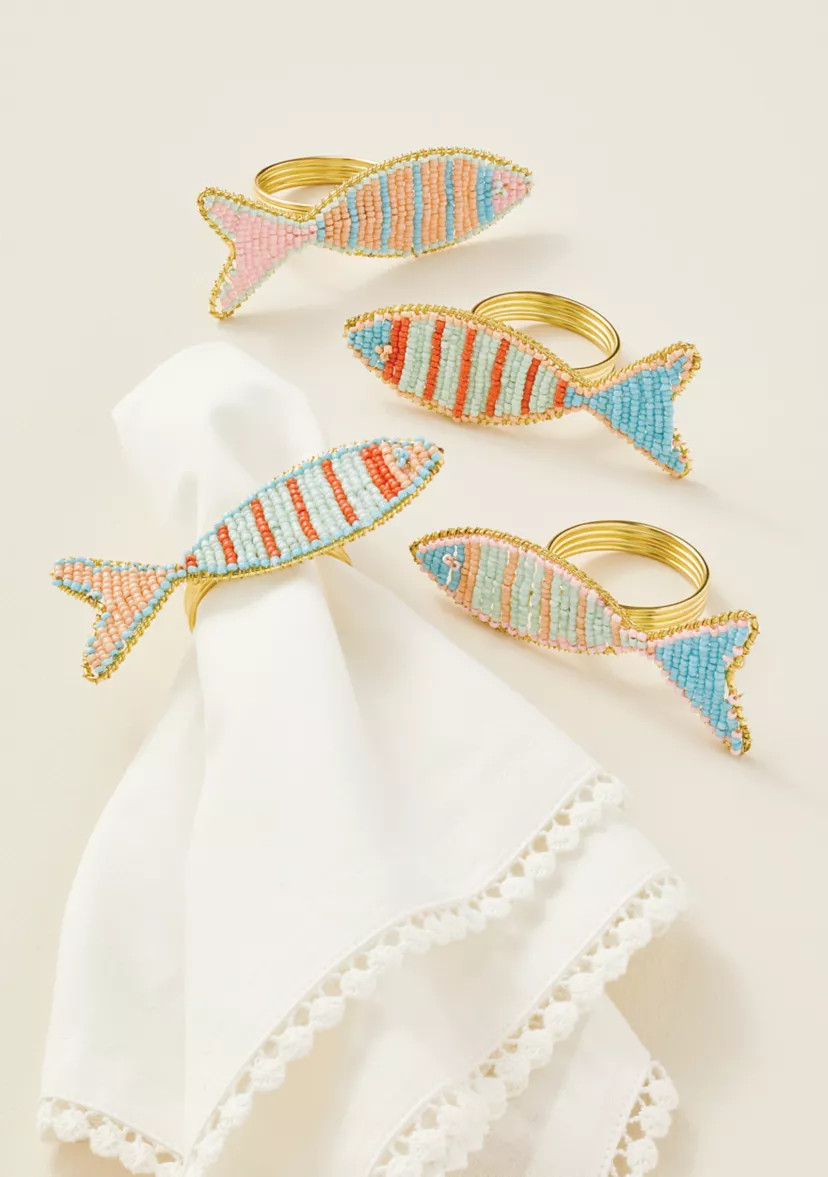 Sewing Down South x Crown & Ivy™ Sardine Summer Napkin Ring Set | Belk