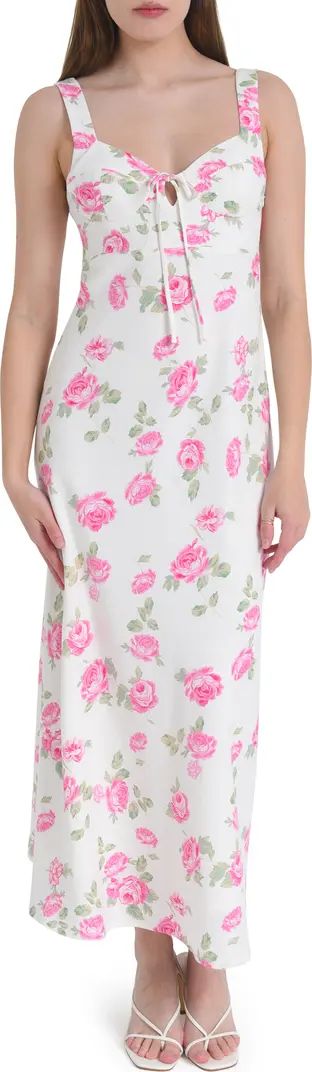 Romeo Floral Linen Blend Midi Dress | Nordstrom