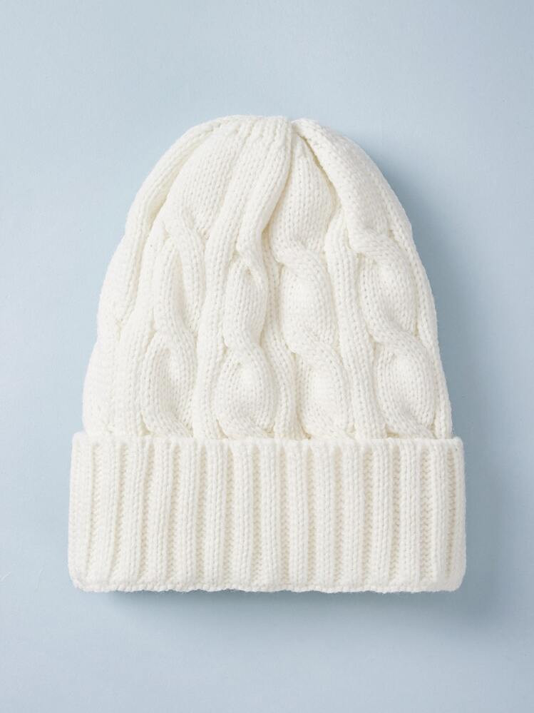 1 Peça Gorro Sólido Estilo Punho, Casual, Escola, Inverno, Outono | SHEIN