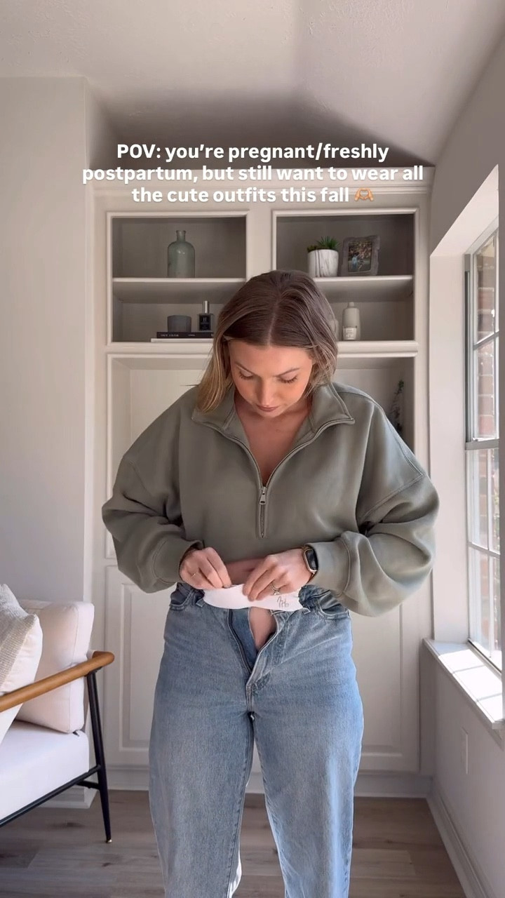 Comfy fall outfit | I’m wearing a size 26 in jeans and M in belly band for pregnancy, shirt is from a set in size S, cardigan is oversized so I’m wearing a S. Similar shoes! 

 

#LTKFindsUnder50 #LTKFindsUnder100 #LTKBump