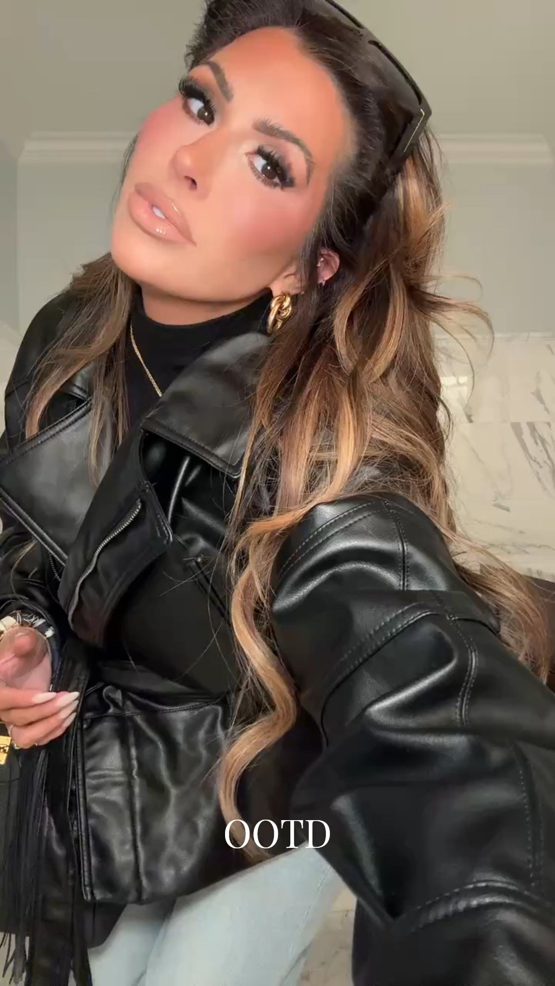 OOTD to go film a podcast! Wearing a size medium in black leather jacket, size medium in black turtleneck, size 27 in wide leg maternity jeans that look IDENTICAL to my Khaite jeans! 

Maternity, Zara finds, Zara fashion, Faux Leather Jacket, Khaite jeans, Wide leg jeans, Jeans, Winter outfit, Date Night Outfit, Emily Ann Gemma

#LTKdayinmylife #LTKootd #LTKBump