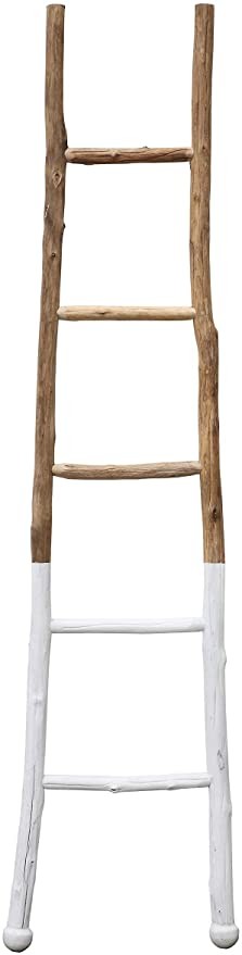 Creative Co-op Dipped Decorative Wood Ladder, White | Amazon (US)