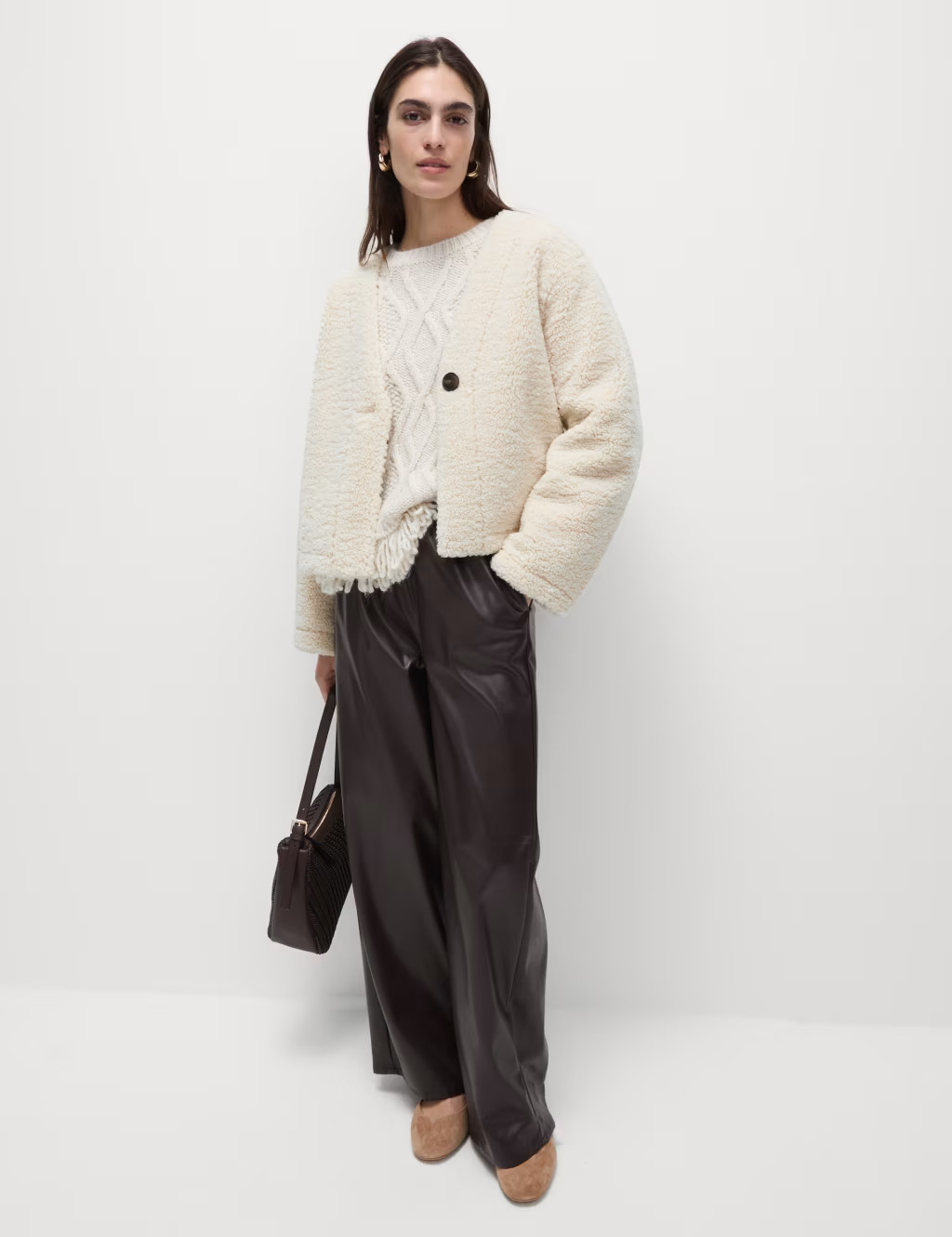 Faux Shearling Cardigan Jacket | Marks & Spencer (UK)