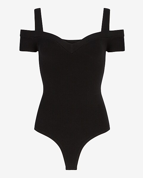 Body Contour Cold Shoulder Thong Bodysuit | Express