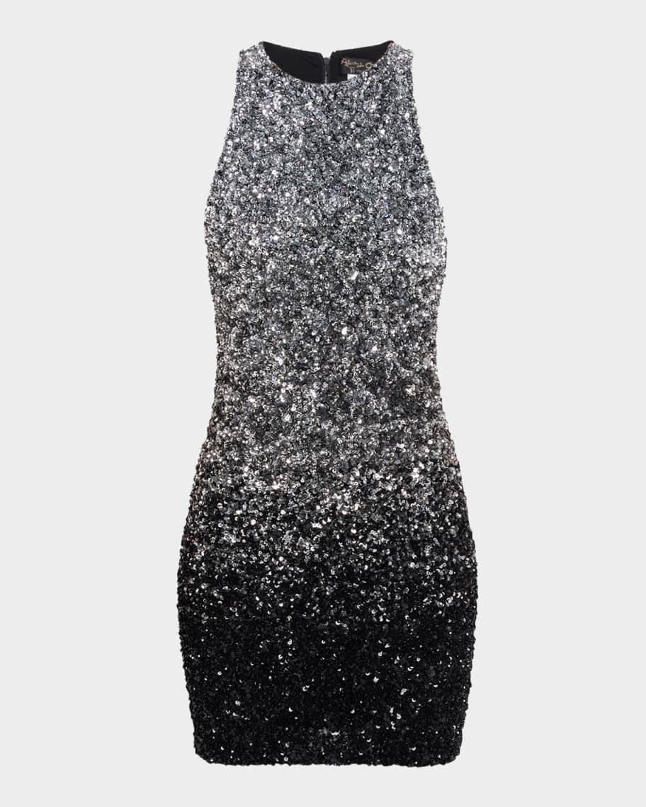Alice + Olivia Pania Sequined Ombre Racerback Mini Dress | Neiman Marcus