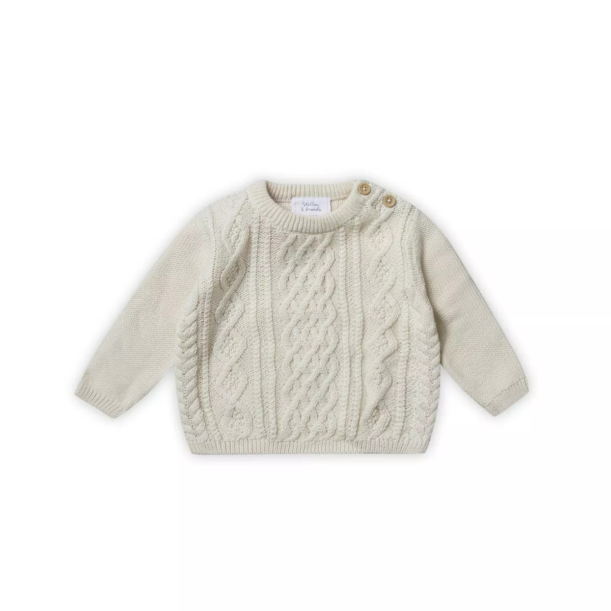 Stellou & Friends 100% Cotton Unisex Cable Knit Sweater for Babies and Children Ages 0-6 Years | Target