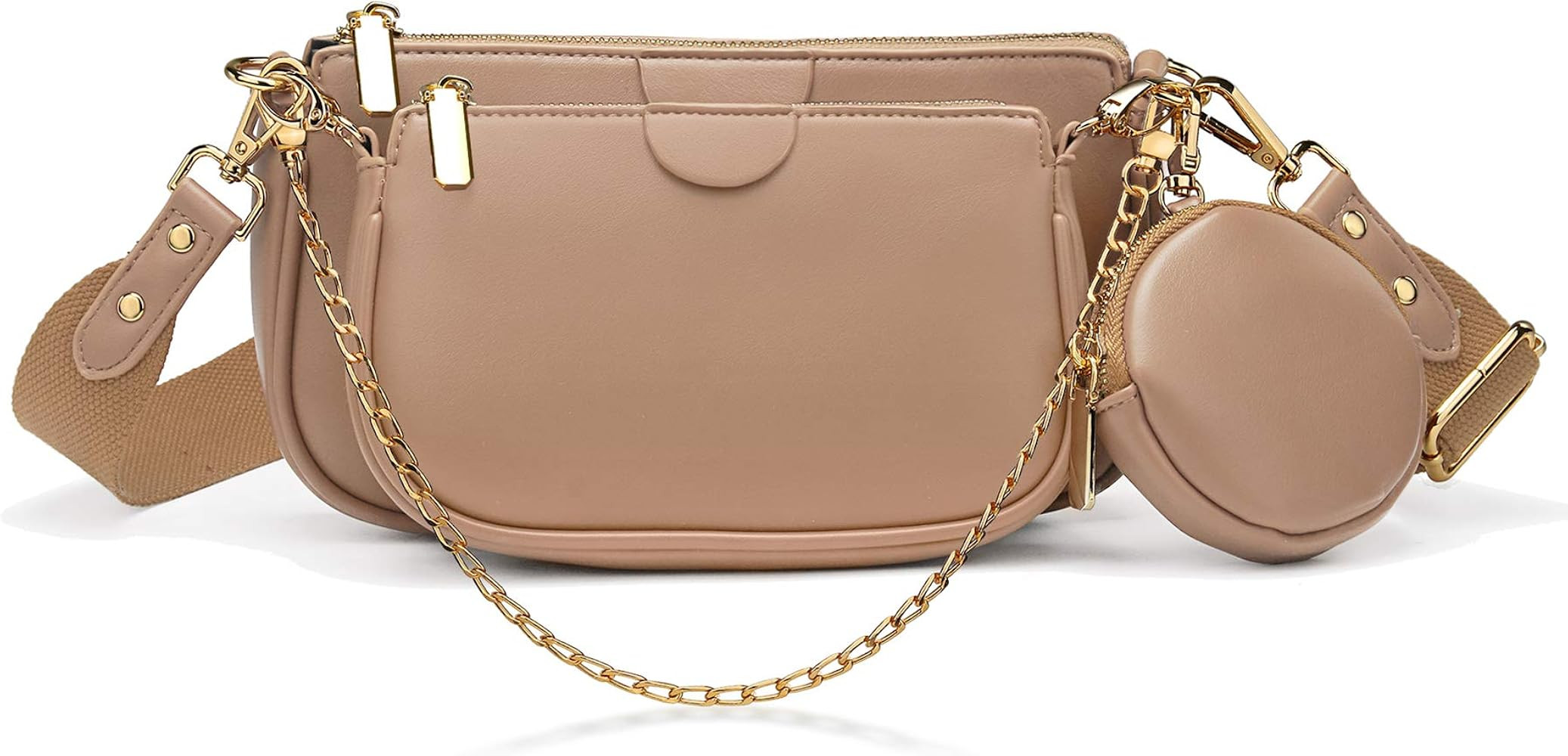 Yaluxe small Crossbody Bags with Coin Purse Women trendy Multi Golden Chain Zip Fashion | Amazon (US)