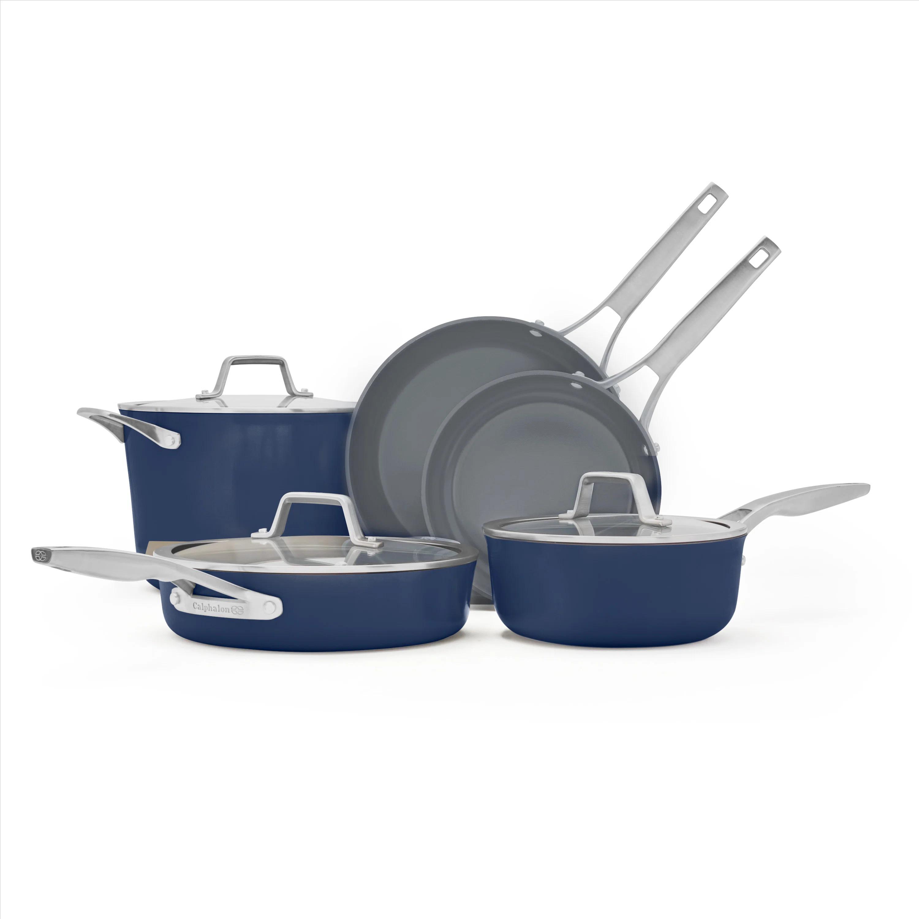 Calphalon Premier Ceramic Nonstick 8-Piece Cookware Set, Midnight Blue | Wayfair North America