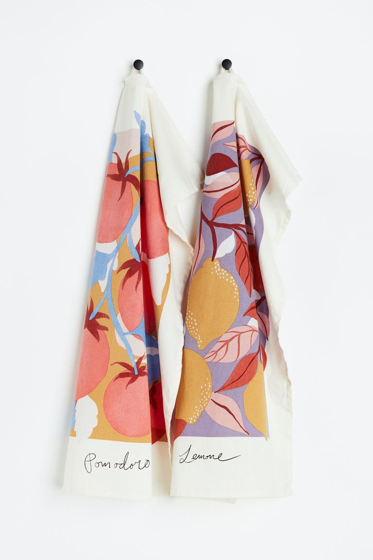 2-pack Printed Tea Towels | H&M (US + CA)