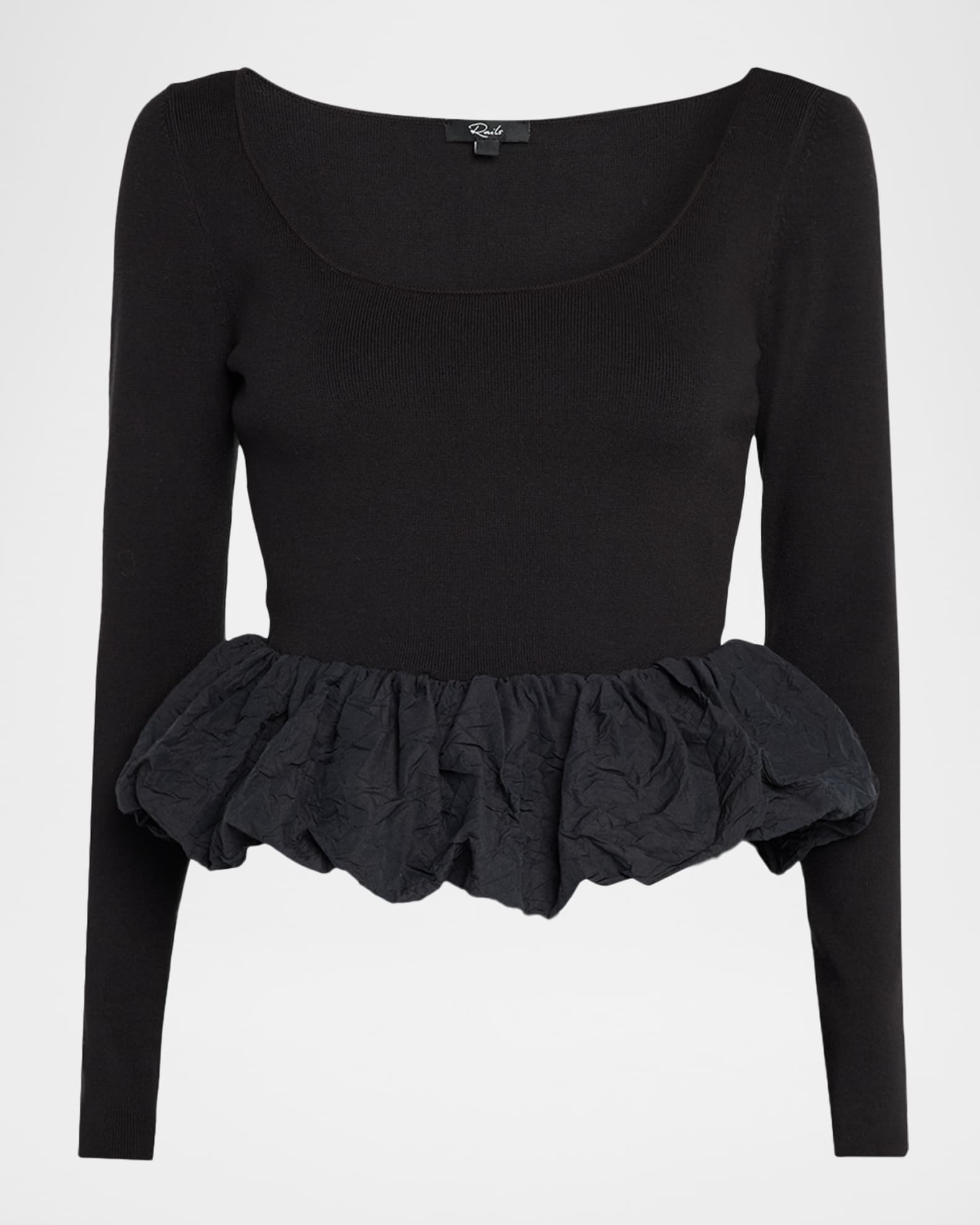 Tillie Scoop-Neck Bubble-Hem Top | Neiman Marcus
