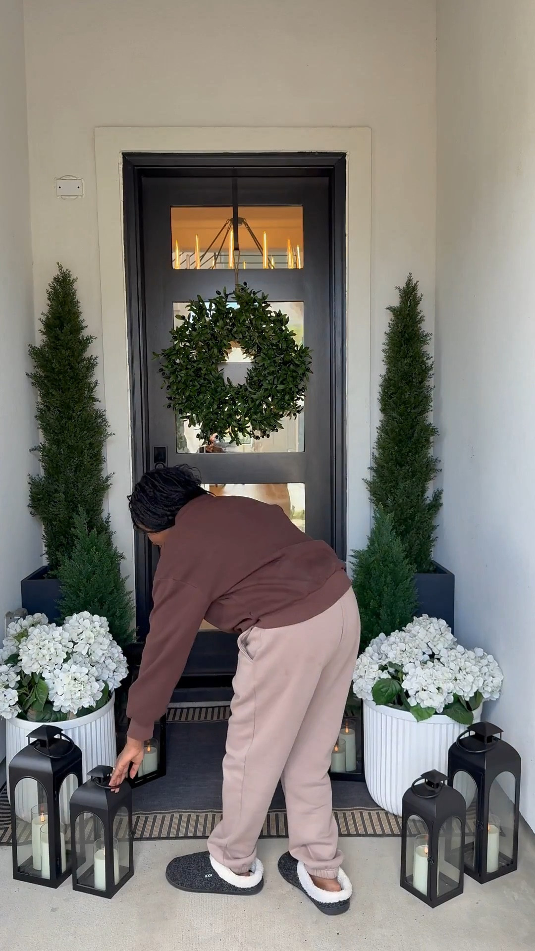 Want to effortlessly elevate your home decor with the changing seasons? ☺️

Here's a simple yet impactful styling tip: focus on swapping out just three key elements - your wreath, rug, and trees! This approach allows you to curate a fresh new look without overhaulng your entire space! 🤎

I personally love styling artificial trees and faux hydrangeas throughout the year, as they add a touch of natural beauty to any outdoor space. 

To complete the look, consider adding a few complementary pieces, such as:

•  A rug in a neutral tone to tie everything together - mine is 4'x6'

•  White planters to add a pop of crisp elegance - mine are Large size

•  A assortment of lanterns in varying sizes - (2 large, 2 medium, 2 small) to create visual interest and depth

By making just these few strategic swaps, you can create a cohesive, stylish space that effortlessly transitions from one season to the next! 🤍

This look is calling—click to shop. 🤎

#LTKStyleTip #LTKSaleAlert

#LTKHome