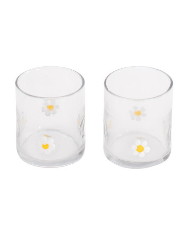 Set Of 2 Daisy Icon Drinking Glasses | Marshalls