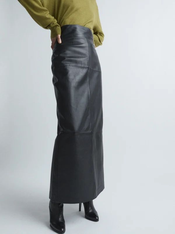 Back split leather maxi skirt | Raey | Matches (UK)