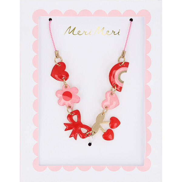 Hearts & Cherries Enamel Charm Necklace | Maisonette