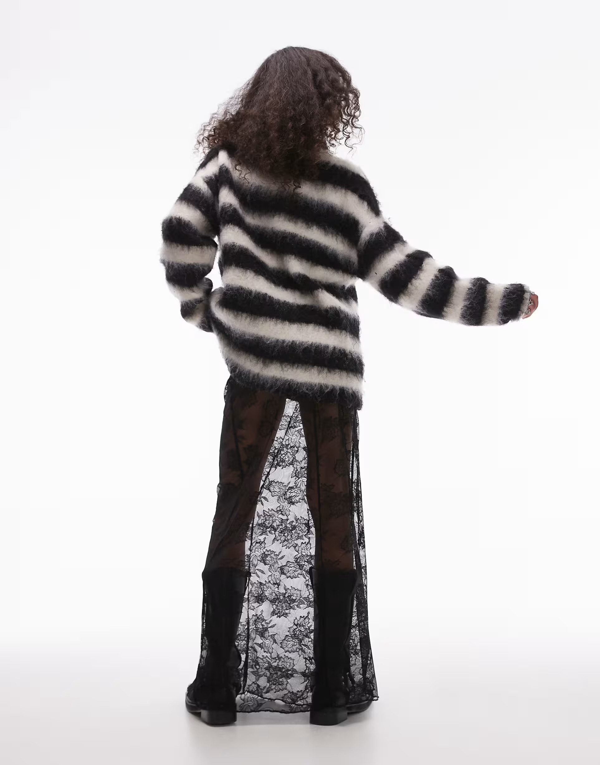 Résumé low rise lace maxi skirt with godets in black | ASOS (Global)