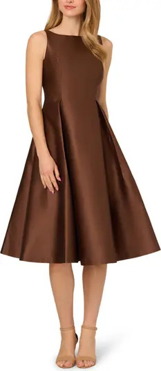 Sleeveless Mikado Fit & Flare Midi Dress | Nordstrom