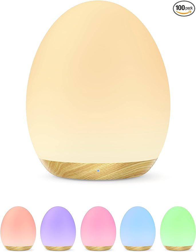 JolyWell Night Light for Kids with Color Changing Mode & Dimming Function, Rechargeable Baby Egg ... | Amazon (US)