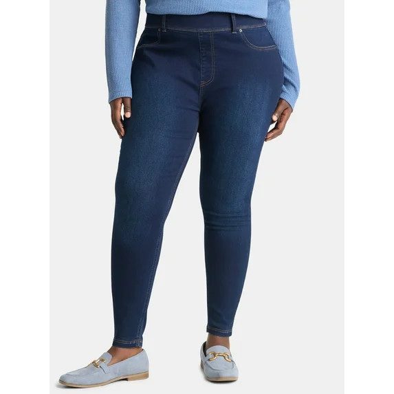Terra & Sky Women's Plus Size High Rise Jeggings, 28" Inseam, Sizes 0X-4X | Walmart (US)
