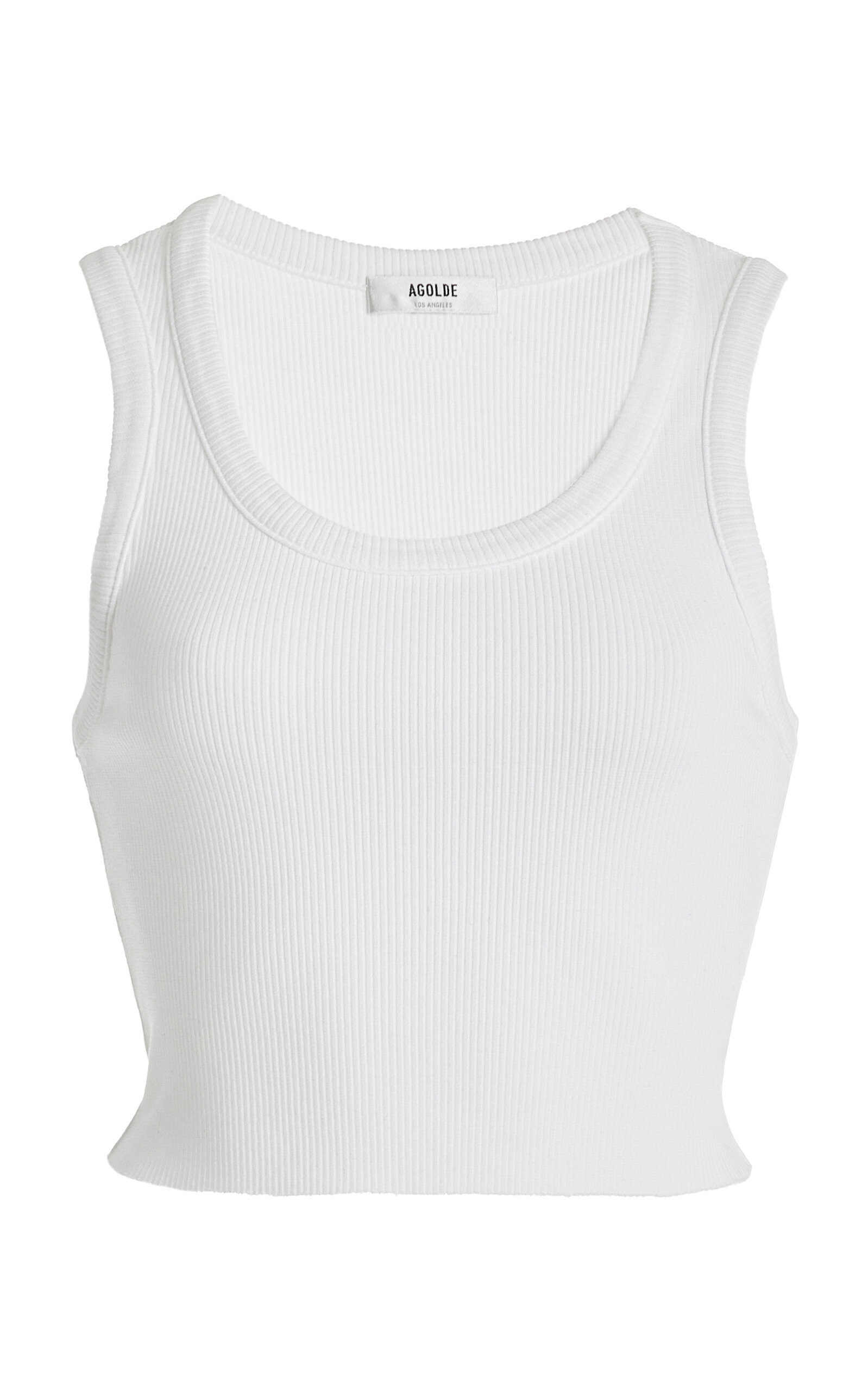 Agolde - Poppy Cotton-Blend Cropped Tank Top - White - L - Moda Operandi | Moda Operandi (Global)