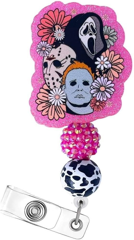 Fall Boys Horror Halloween Badge Reel, Funny Retractable Nurse Badge Holder with Alligator Clip G... | Amazon (US)