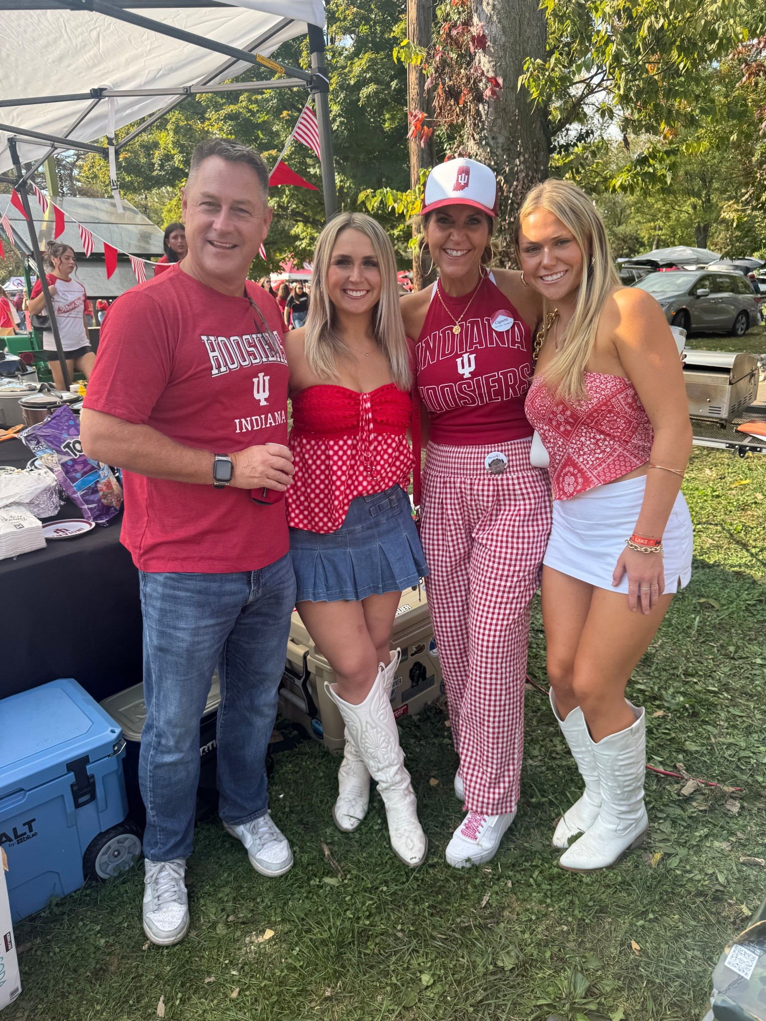 Game Day! Indiana Hoosier fans. 
Here’s what we wore for our big tailgate! I took a T-shirt and made mine into a halter! I’m wearing the gingham pants in a size medium.

#LTKFindsUnder50 #LTKStyleTip #LTKActive