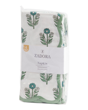 4pc Cotton Scalloped Detail Napkin Set | TJ Maxx