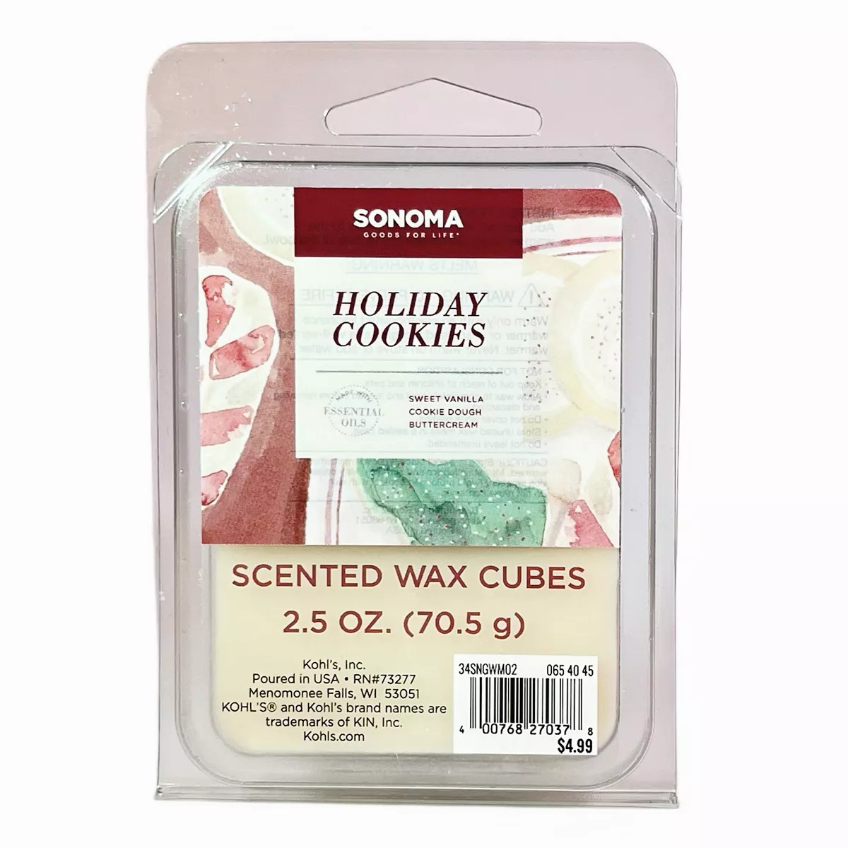 Sonoma Goods for Life® 2.5-oz. Holiday Cookies Wax Melts | Kohl's