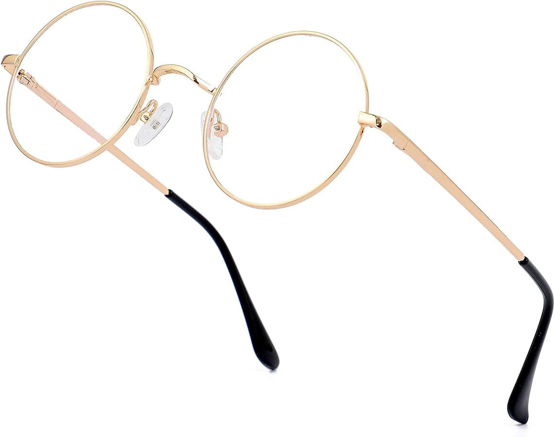 EYLRIM Round Blue Light Blocking Glasses for Women Men Circle Clear Lens Metal Frame Eyeglasses N... | Amazon (US)