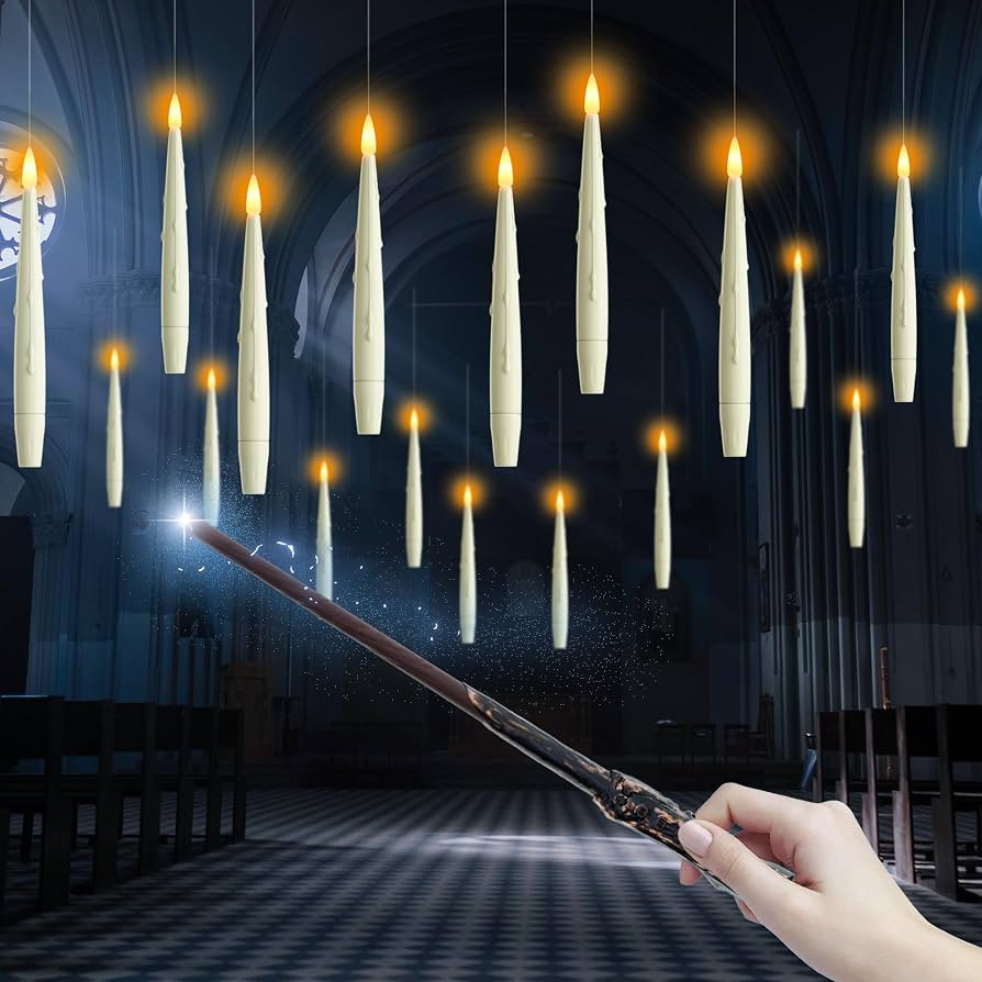 Flameless Floating Candles with Wand, Magic Hanging Candles, Flickering Floating LED Candles, Ivo... | Amazon (US)