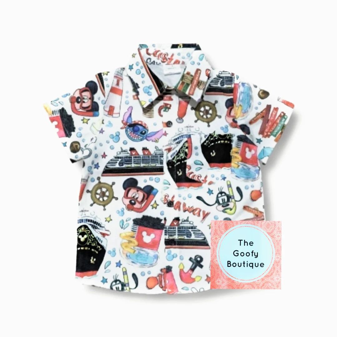 Disney Cruise Kids Boys Shirt Button up Collar Ready to Ship - Etsy | Etsy (US)