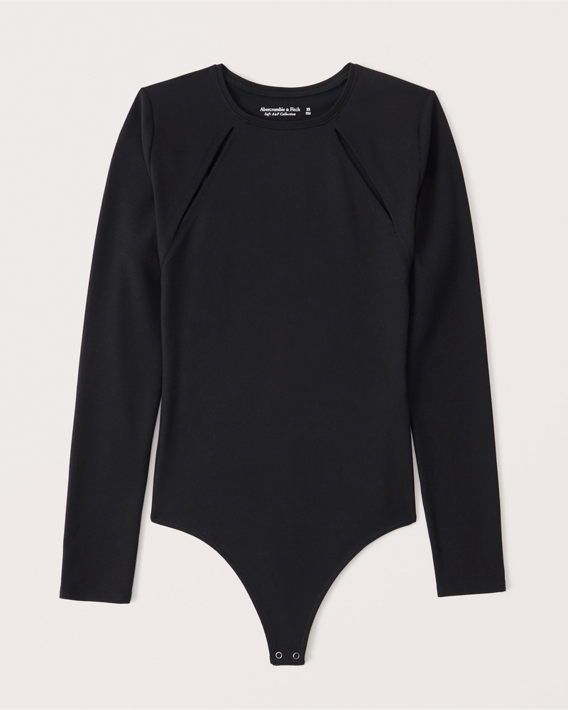 Seamless Fabric Long-Sleeve Cutout Bodysuit | Abercrombie & Fitch (US)